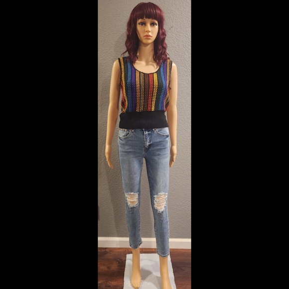 Highrise Distressed Jeans - Picture 2 of 16